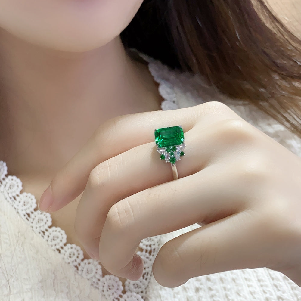 3.05ct Lab Grown Emerald Ring S925 JSEGR403Y