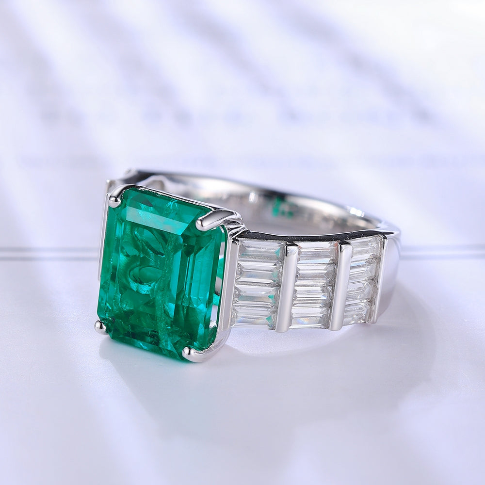 4.26ct Lab-Grown Emerald Ring S925 JSEGR1033Y