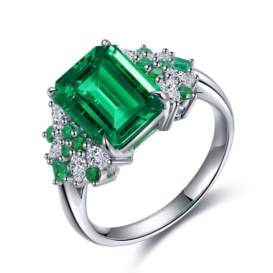 3.05ct Lab Grown Emerald Ring S925 JSEGR403Y