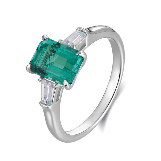 1.44ct Lab-Grown Emerald Three Stone Ring S925 JSEGR286Y