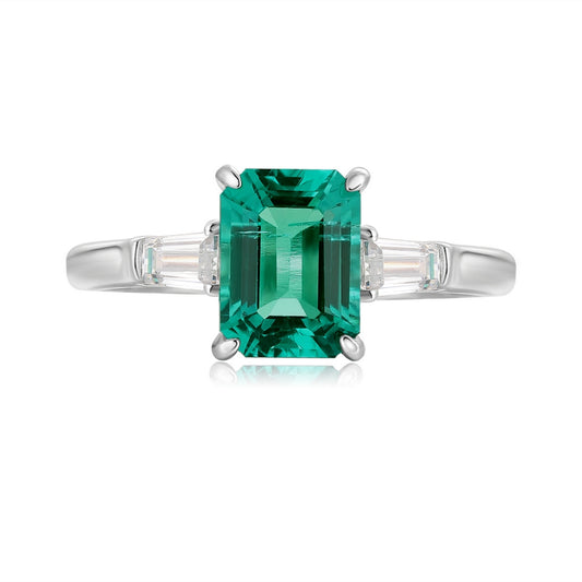 1.44ct Lab-Grown Emerald Three Stone Ring S925 JSEGR286Y