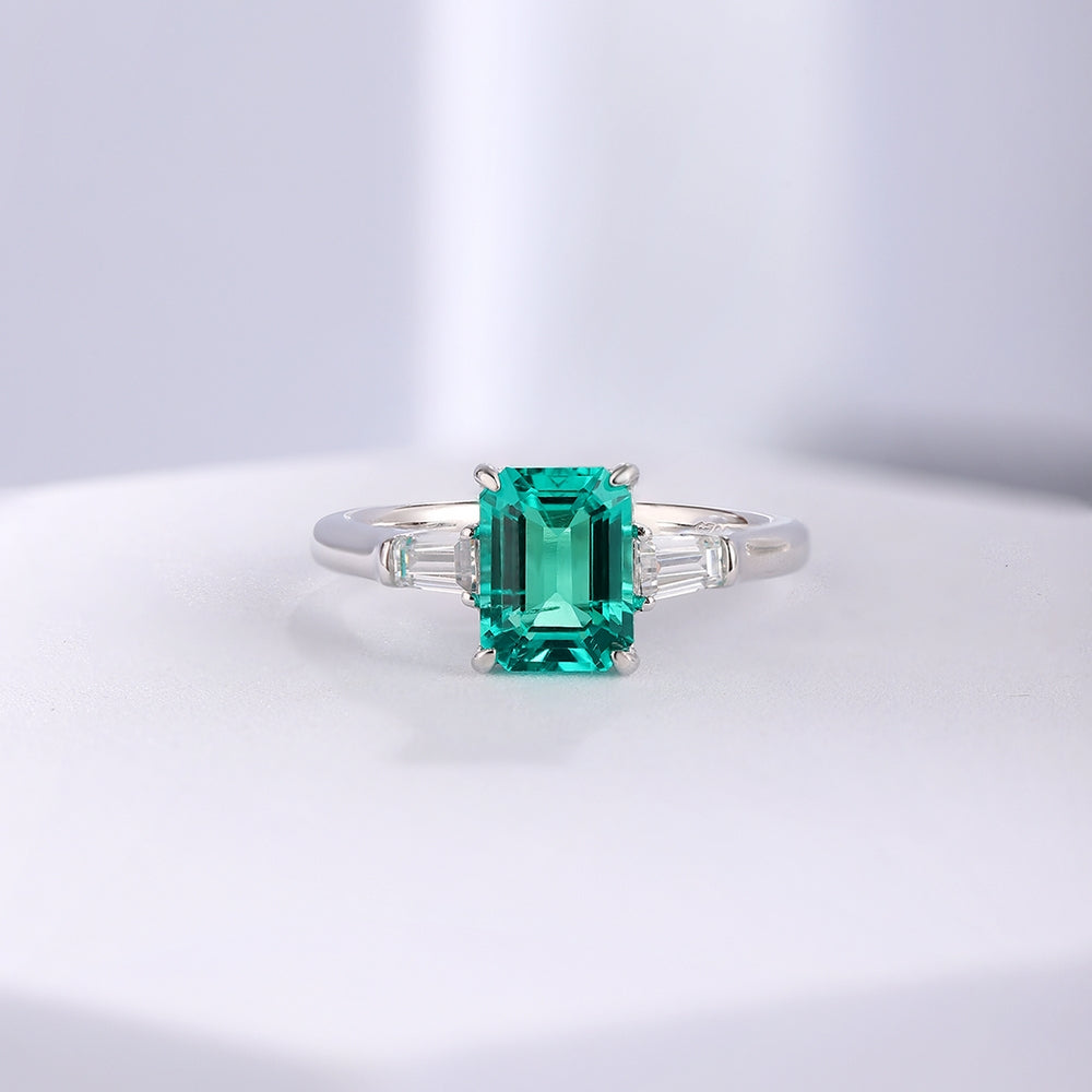 1.44ct Lab-Grown Emerald Three Stone Ring S925 JSEGR286Y