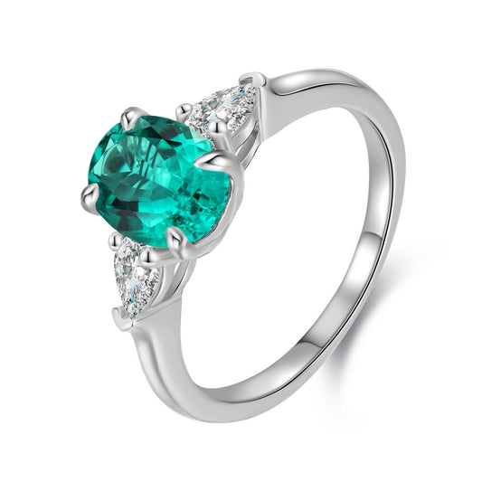 1.42ct Lab-Grown Emerald Three Stone Ring S925 JSEGR130Y