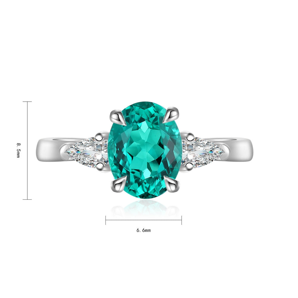 1.42ct Lab-Grown Emerald Three Stone Ring S925 JSEGR130Y