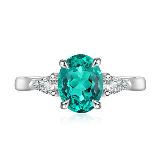 1.42ct Lab-Grown Emerald Three Stone Ring S925 JSEGR130Y