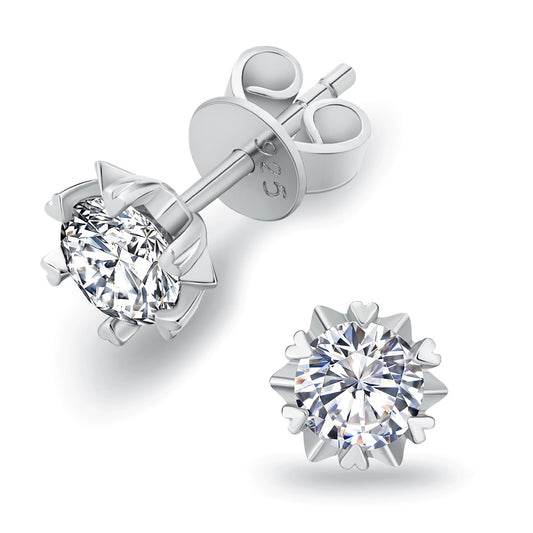 Classic Snowflake Moissanite Stud Earrings