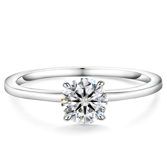 Classic Four-Prong Solitaire Engagement Ring in 18k White Gold