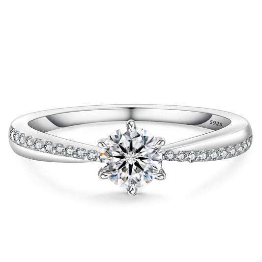 Six-Prong  Moissanite Engagement Ring