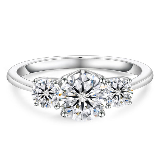 Three Stones Lab Grown Diamond Engagement Ring