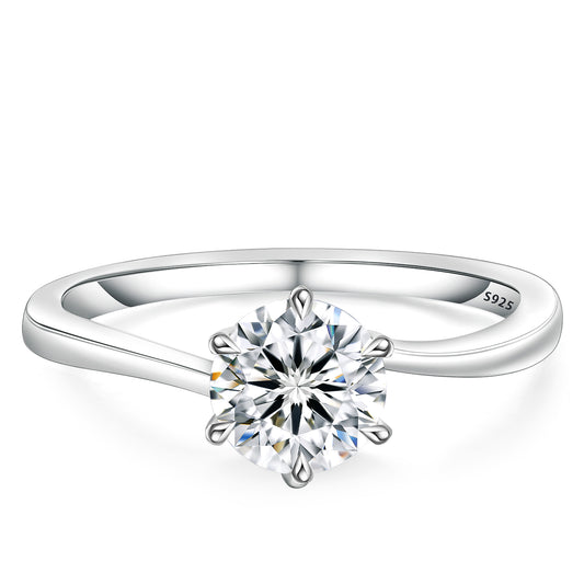 Six-Prong  Moissanite Engagement Ring