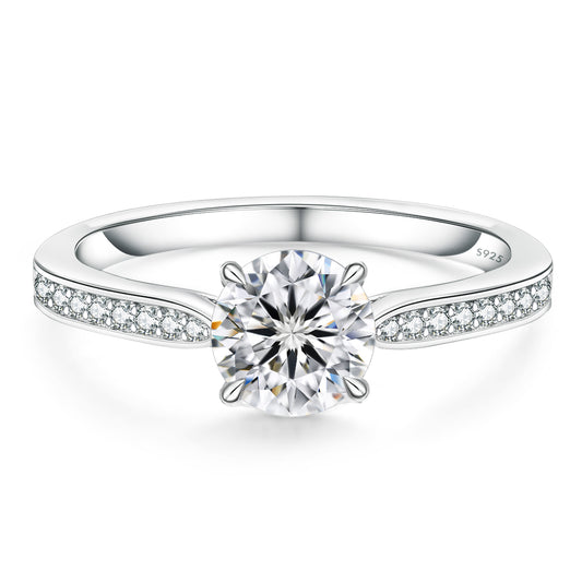 Four-Prong Moissanite Engagement Ring