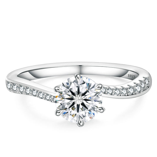 Six-Prong  Moissanite Engagement Ring