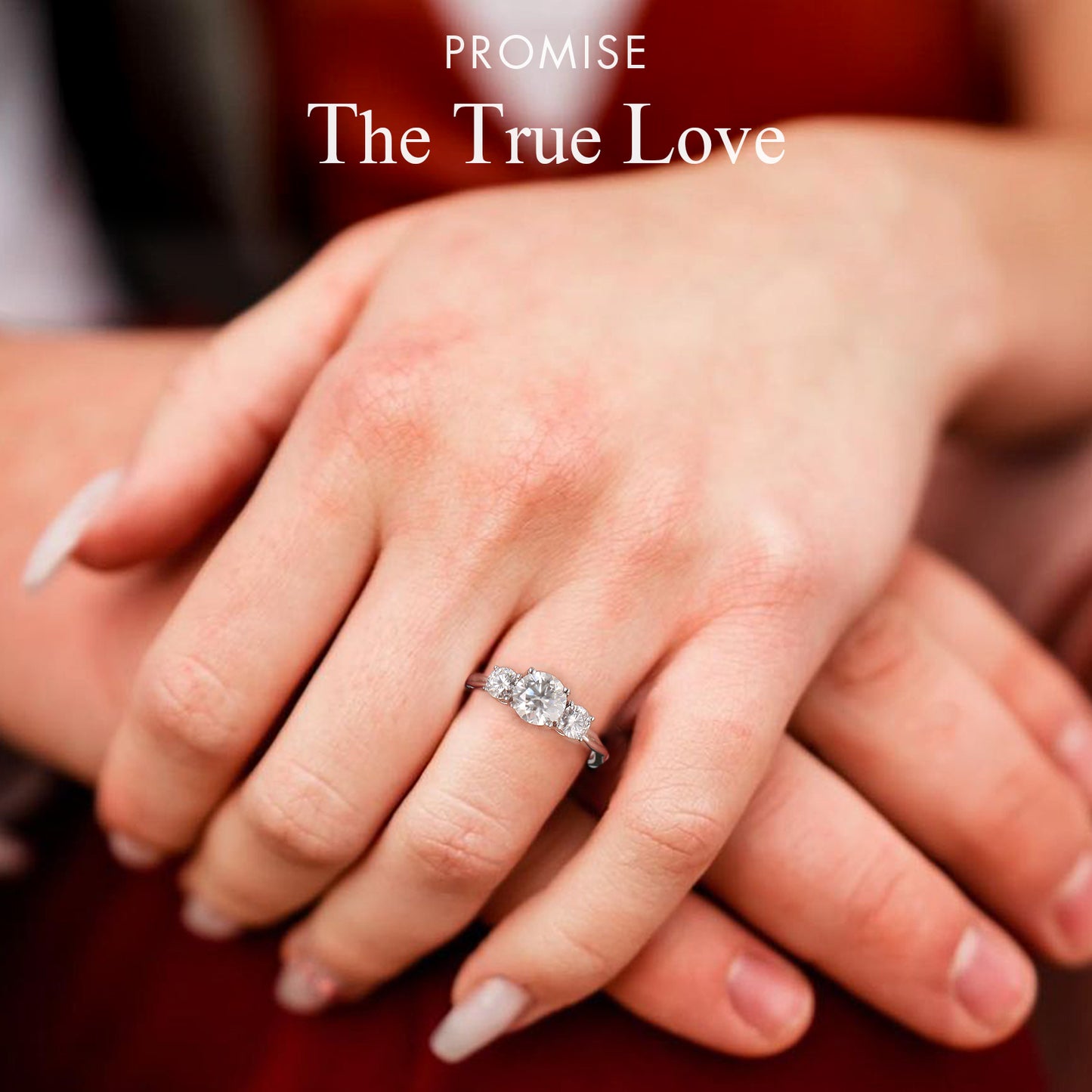 Three Stone Vine-Twist Lab Grown Diamond Engagement Ring