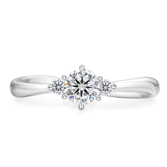 Moissanite Three-Stones Engagement Ring