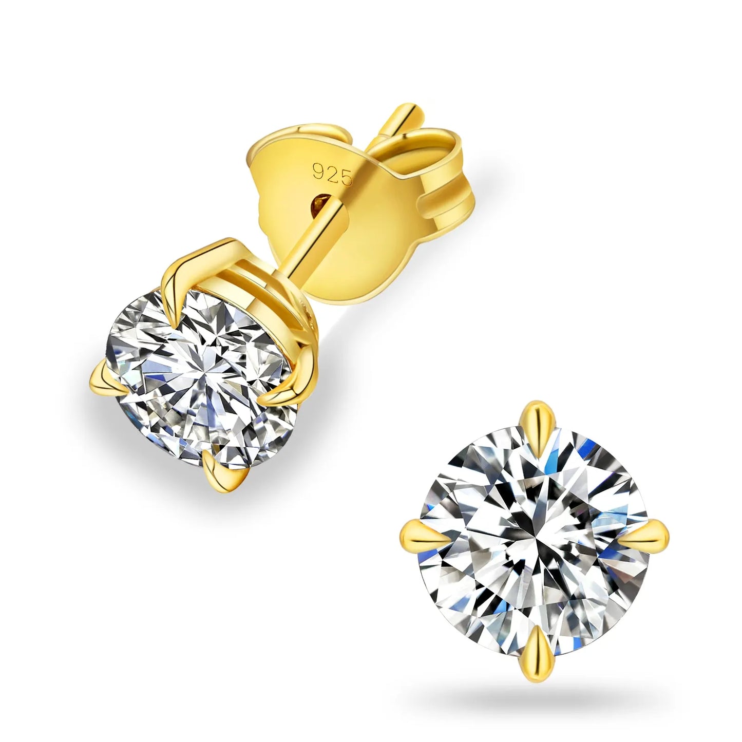 Four-Prong Excellent VVS1  Moissanite Stud Earrings