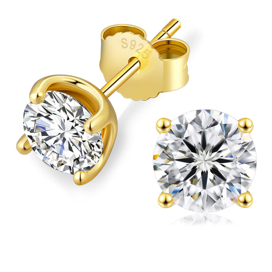 Four-Prong Excellent VVS1  Moissanite Stud Earrings