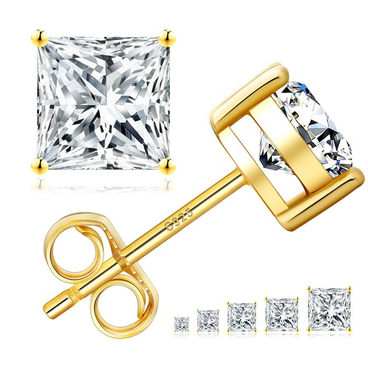 Princess Cut VVS1  Moissanite Stud Earrings