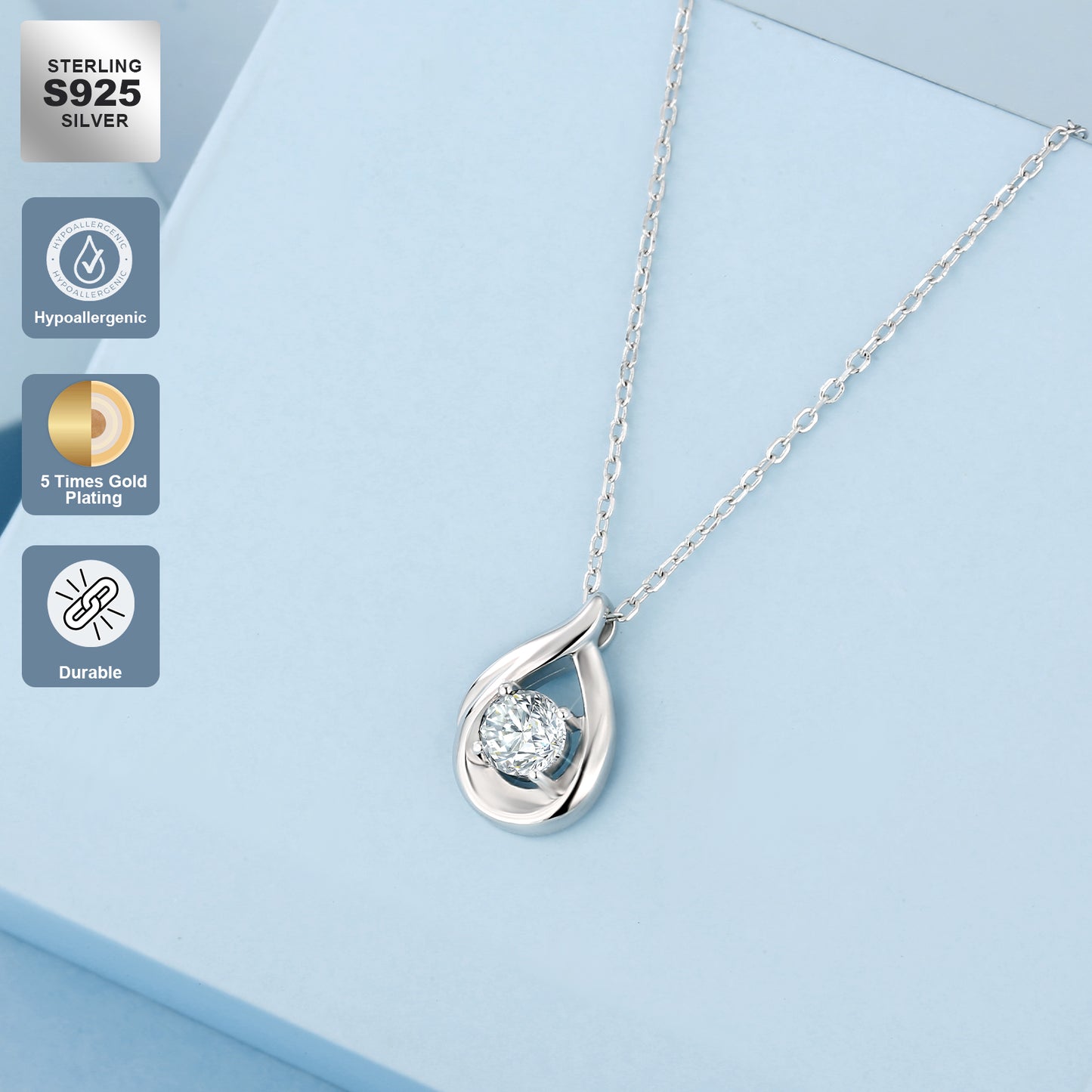 Water Drop VVS1 Moissanite Pendant Necklace