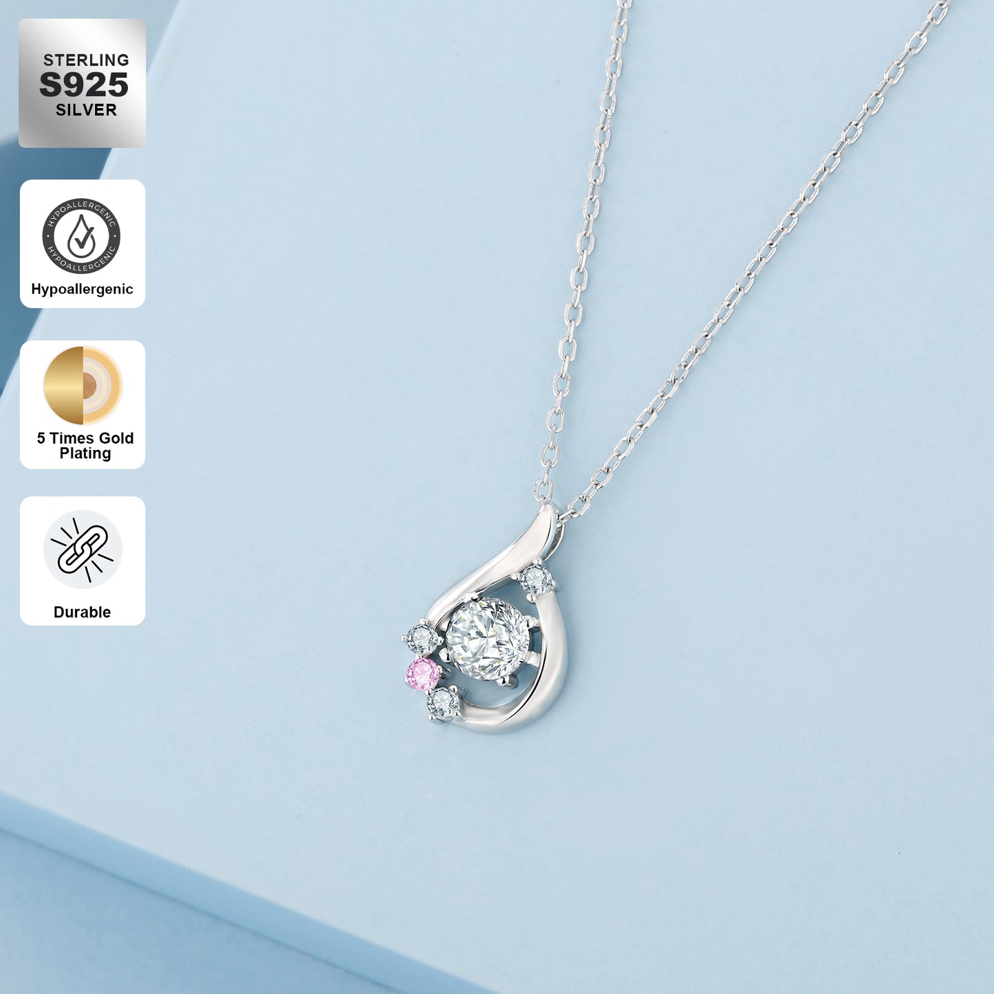 Water Drop VVS1 Moissanite Pendant Necklace