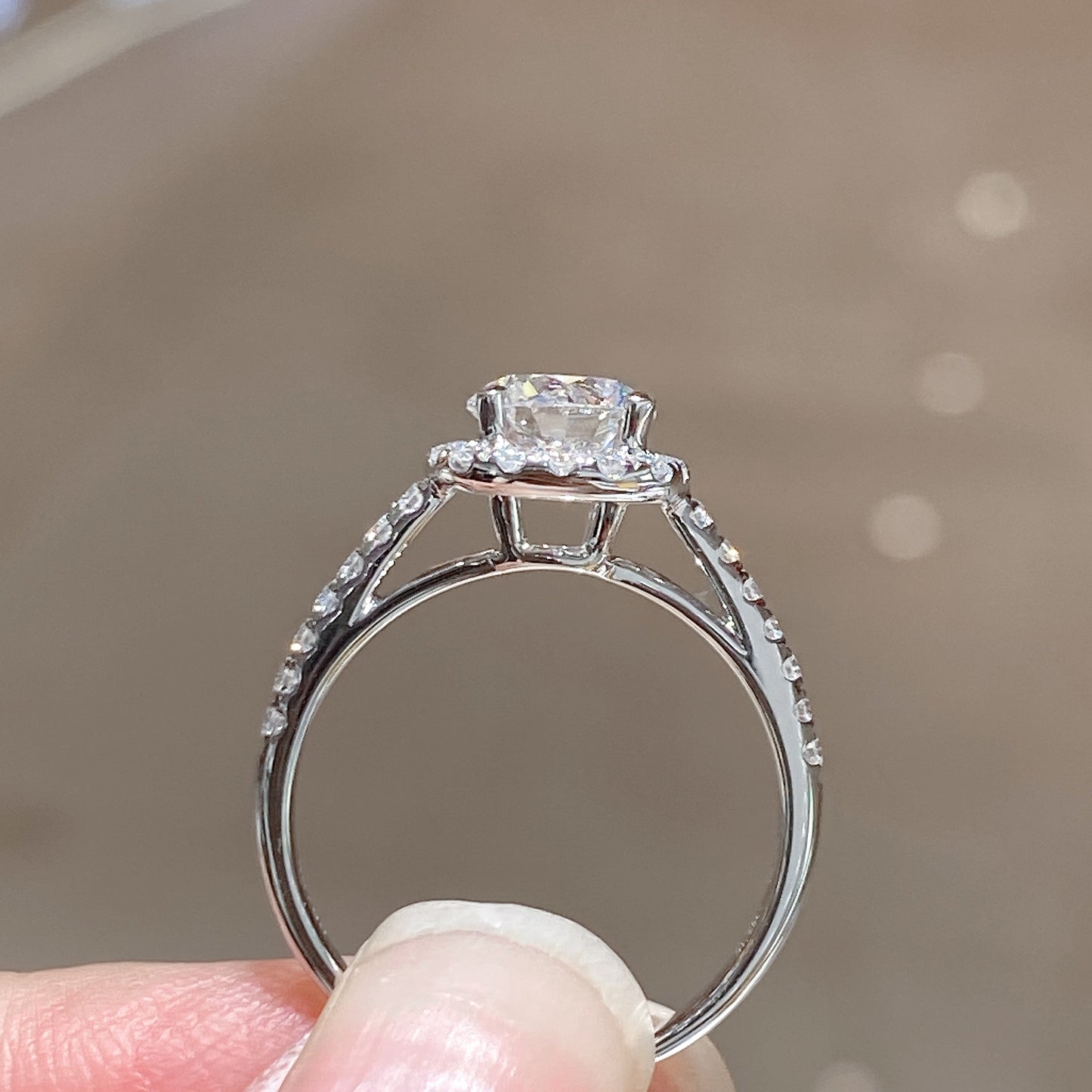 Lab Grown Diamond Halo Engagement Ring